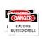 Signmission Caution Buried Cable Danger Sign, Vinyl Decal, 14in W x 10in L, 2PK OS-2PACK-DS-D-1014-L-2277 - alternate 1